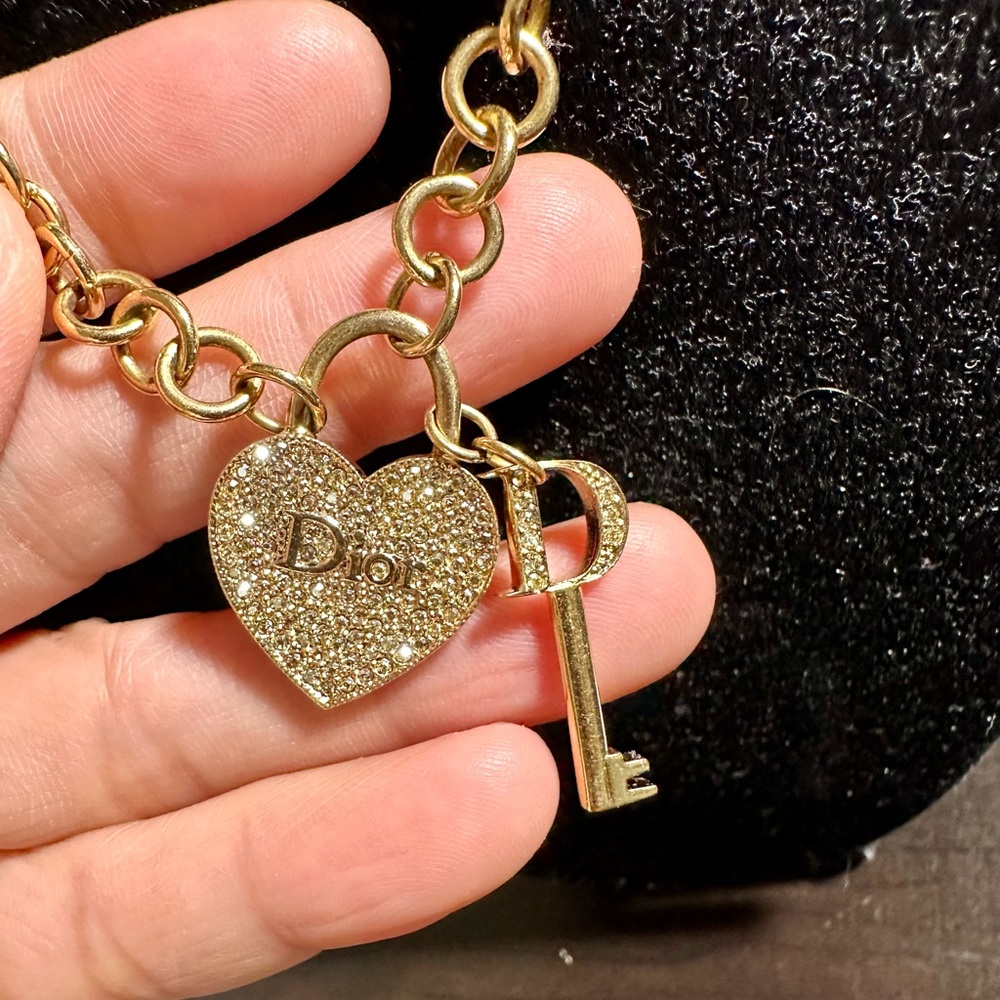 Dior Gold Plated Necklace with rhinestone - Picture 2 of 4